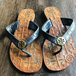 Tory Burch Leather Flip Flops